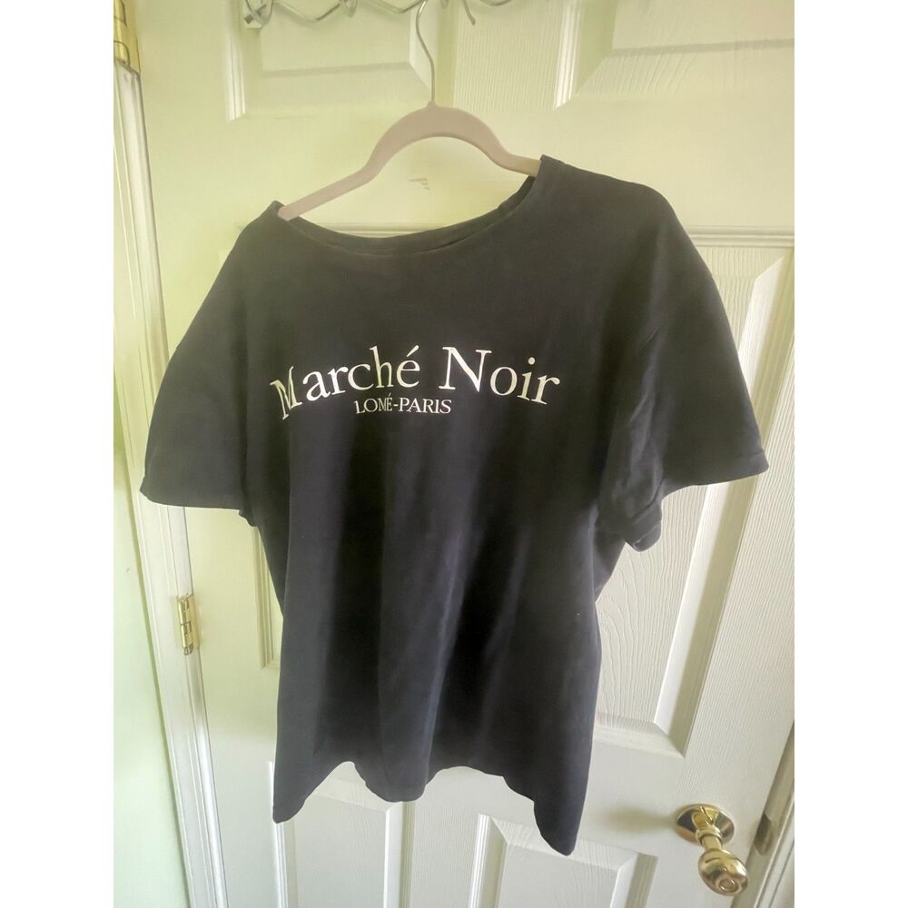 Marche Noir - XL - Black - Graphic Tee - Y2K Short-Sleeve Shirt - M+RC Teeshirt